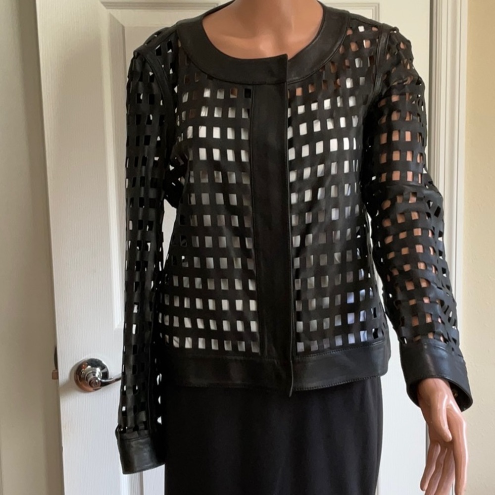 Escada Black Leather Jacket